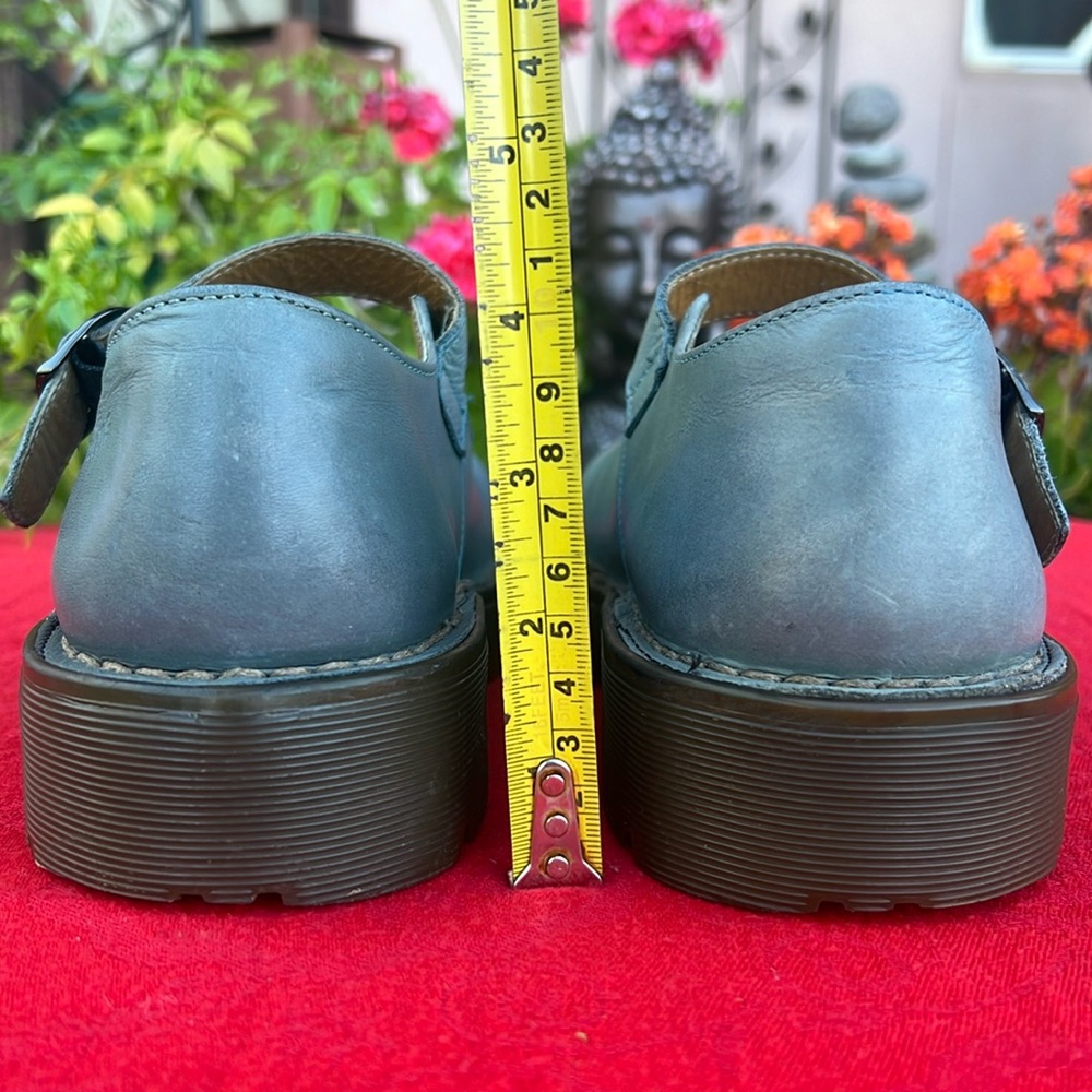 🏴 Blue Gray Vintage MIE Dr. Martens Chunky Mary Jane UK 7 EC❣️ - Picture 15 of 17